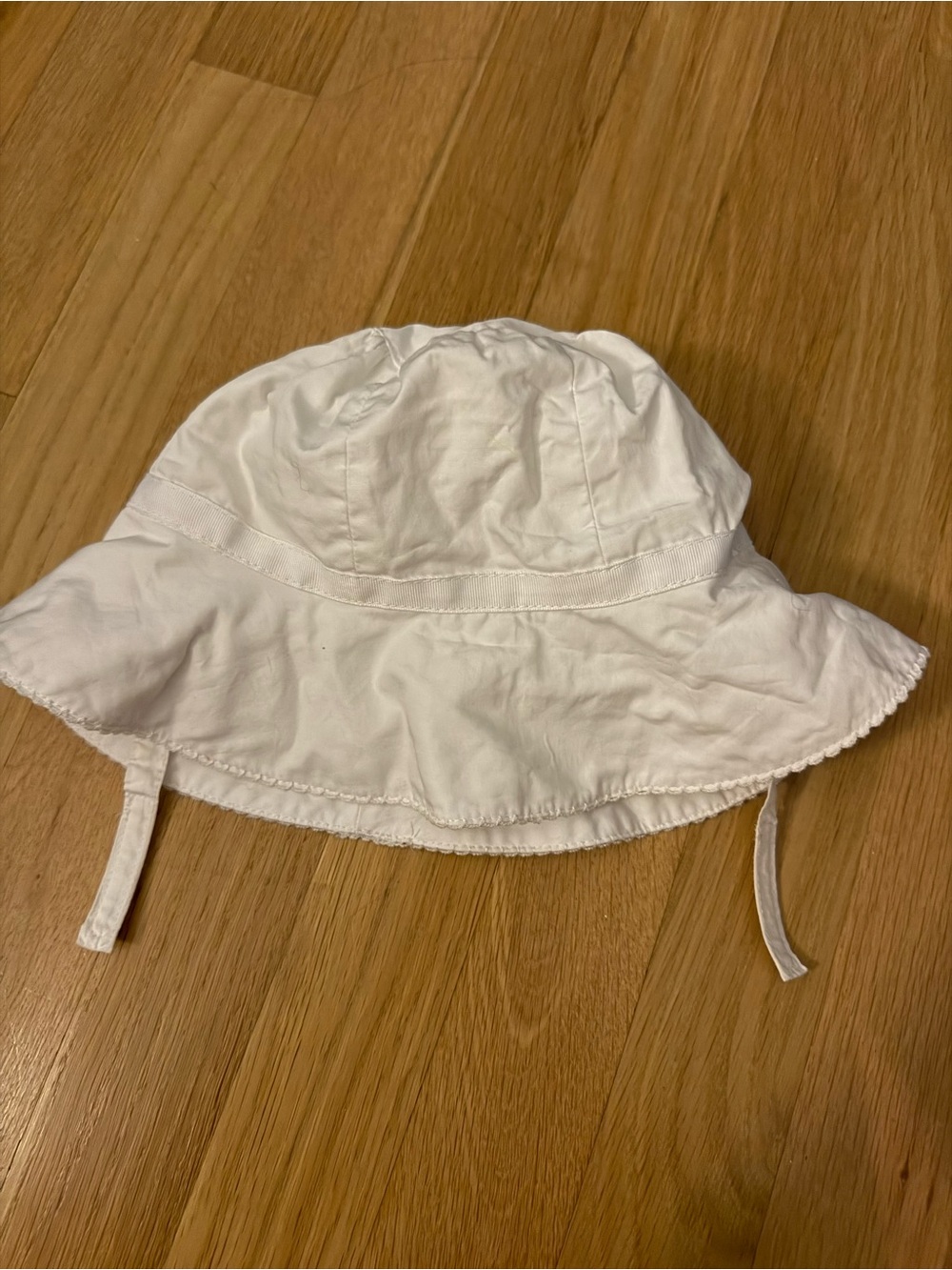 Janie and Jack Classic White Bow Sun Hat for Kids size 12-18 months
